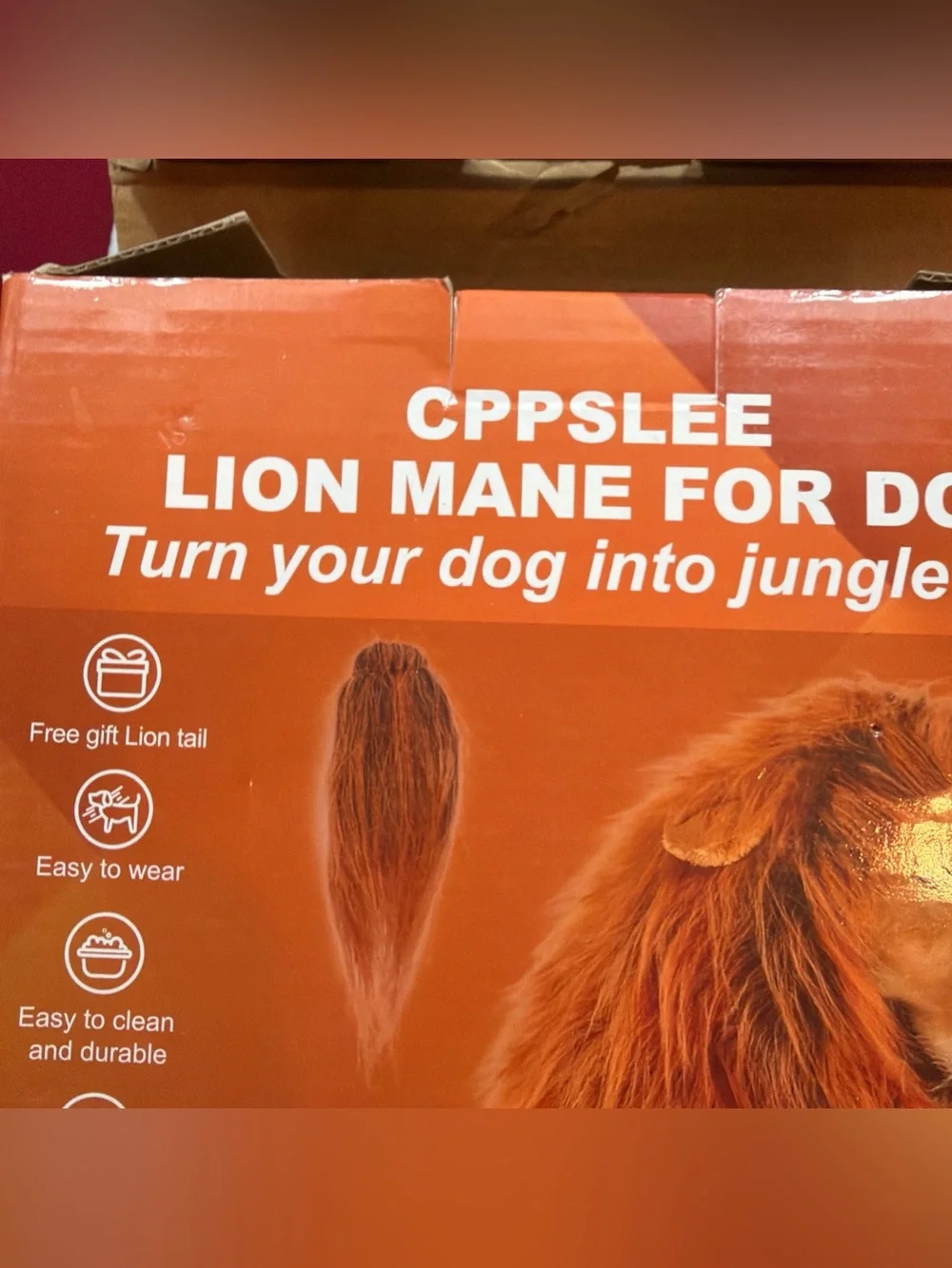 NEW Lion Dog Costume MANE and TAIL SET funny Halloween Cat Safari Jungle, M L